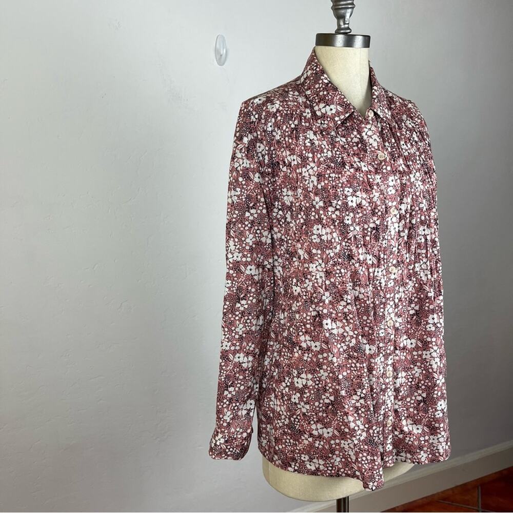 Anthropologie Pilcro The Sasha Smocked Boyfriend Buttondown Small - Picture 3 of 8